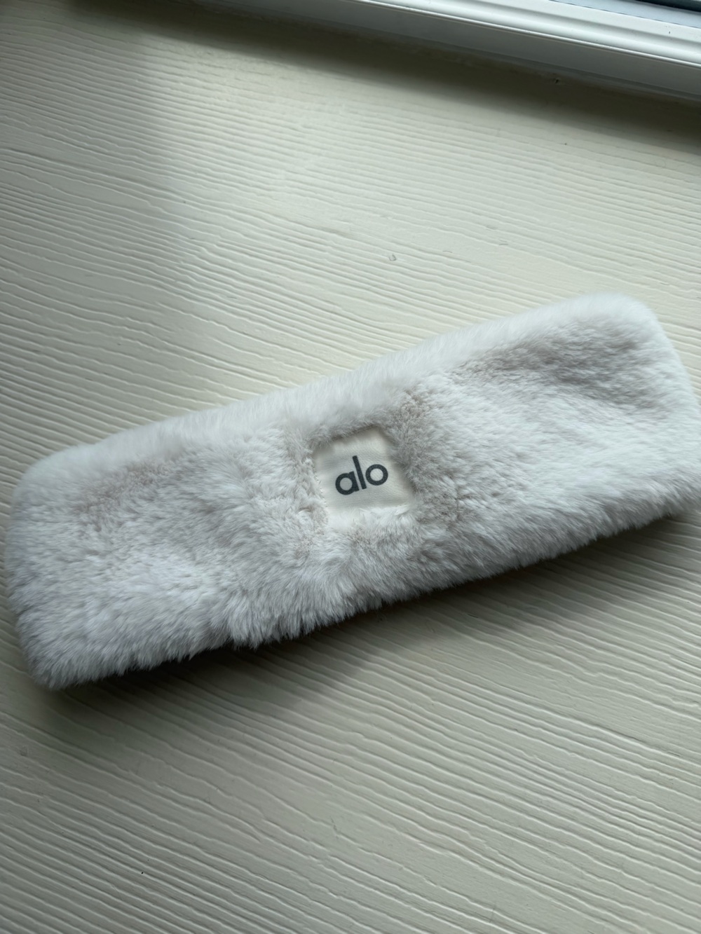 ALO Yoga White Faux Fur Ear Warms